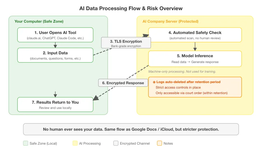 AI Data Processing Flow & Risk Overview